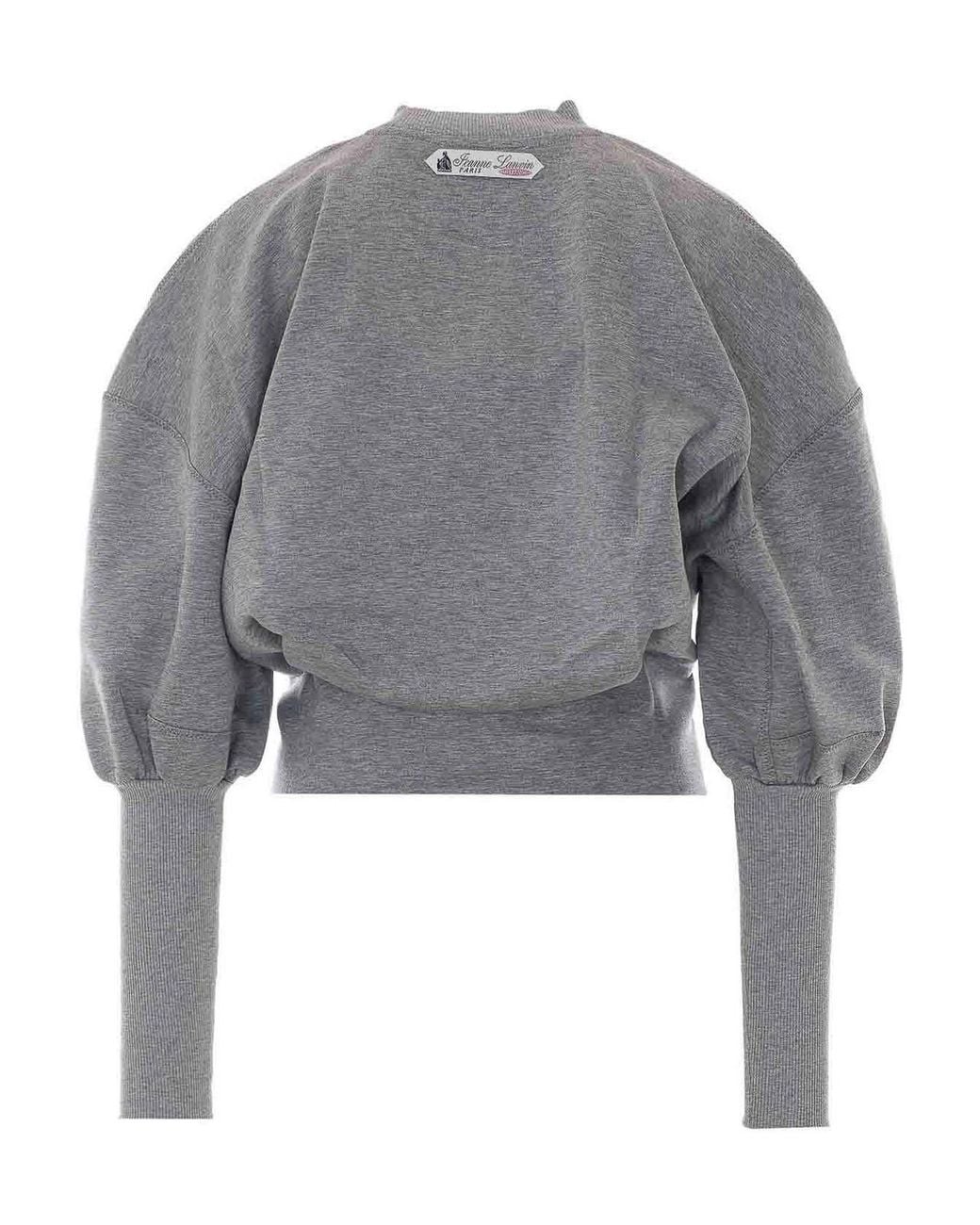 Lanvin Gray Long-Sleeves Belted Sweatshirt