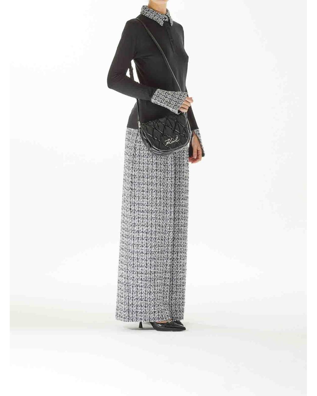 Karl Lagerfeld Black K/Signature Kuilted Crossbody