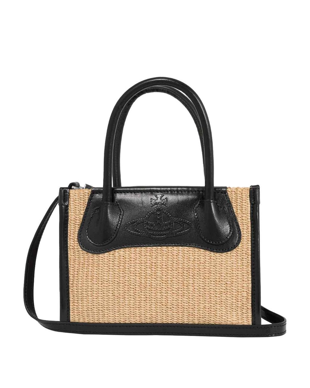 Vivienne Westwood Black Troy Small Crossbody Tote Bag