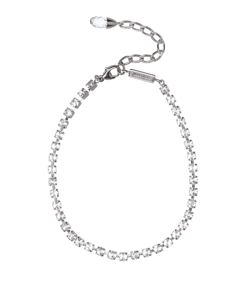 Jimmy Choo White Crystal Anklet