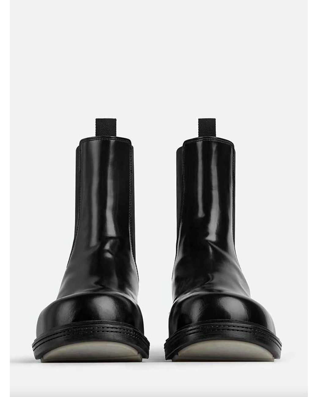 Bottega Veneta Black Brushed Leather Fireman Ankle Boot for men