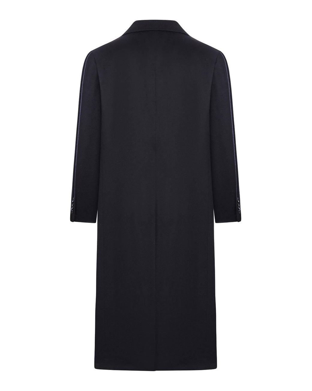 Kiton Blue Double Breasted Cashmere Coat for men