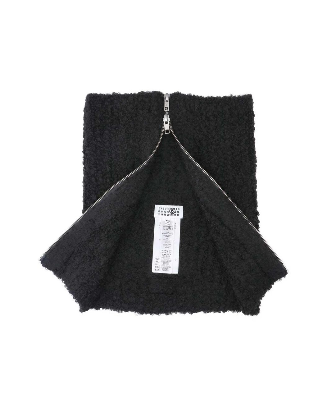 MM6 by Maison Margiela Black Wool Blend Zip Neck Warmer