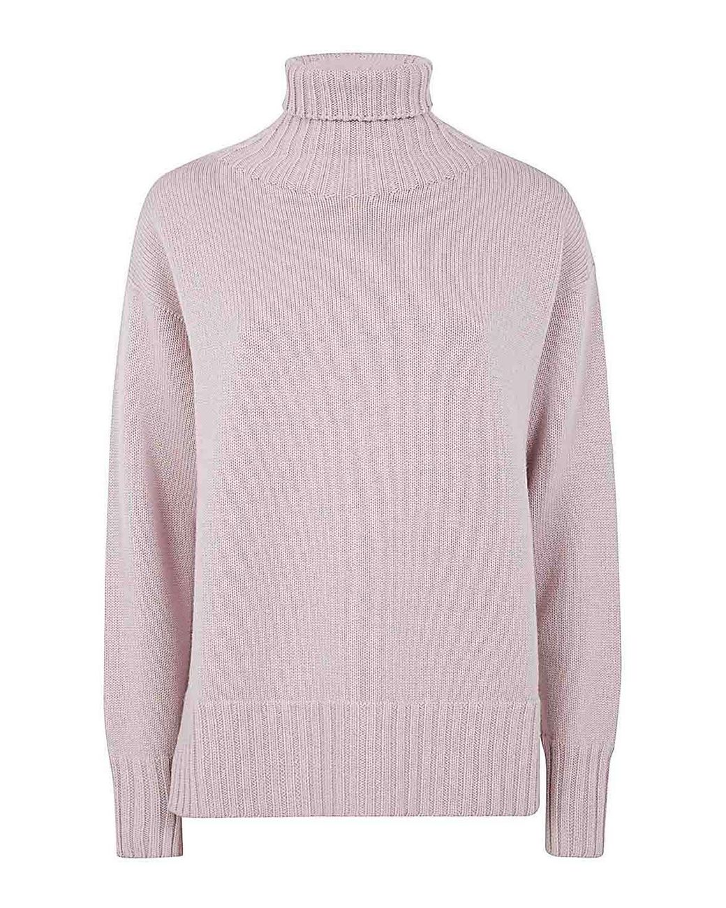 Drumohr Pink Long Sleeves Turtle Neck Oversized Sweater
