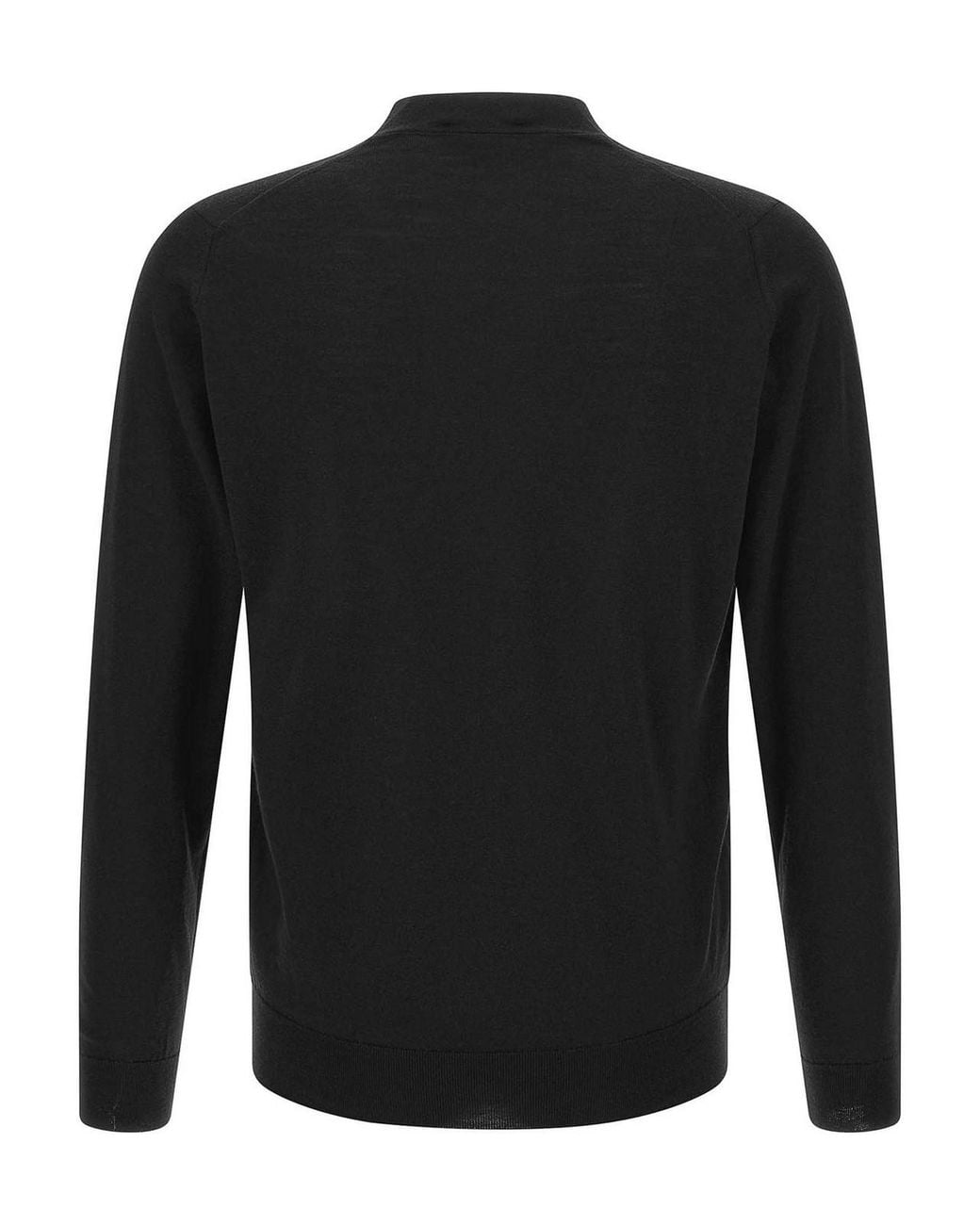 John Smedley Black Bradrick Merino Wool Cardigan for men