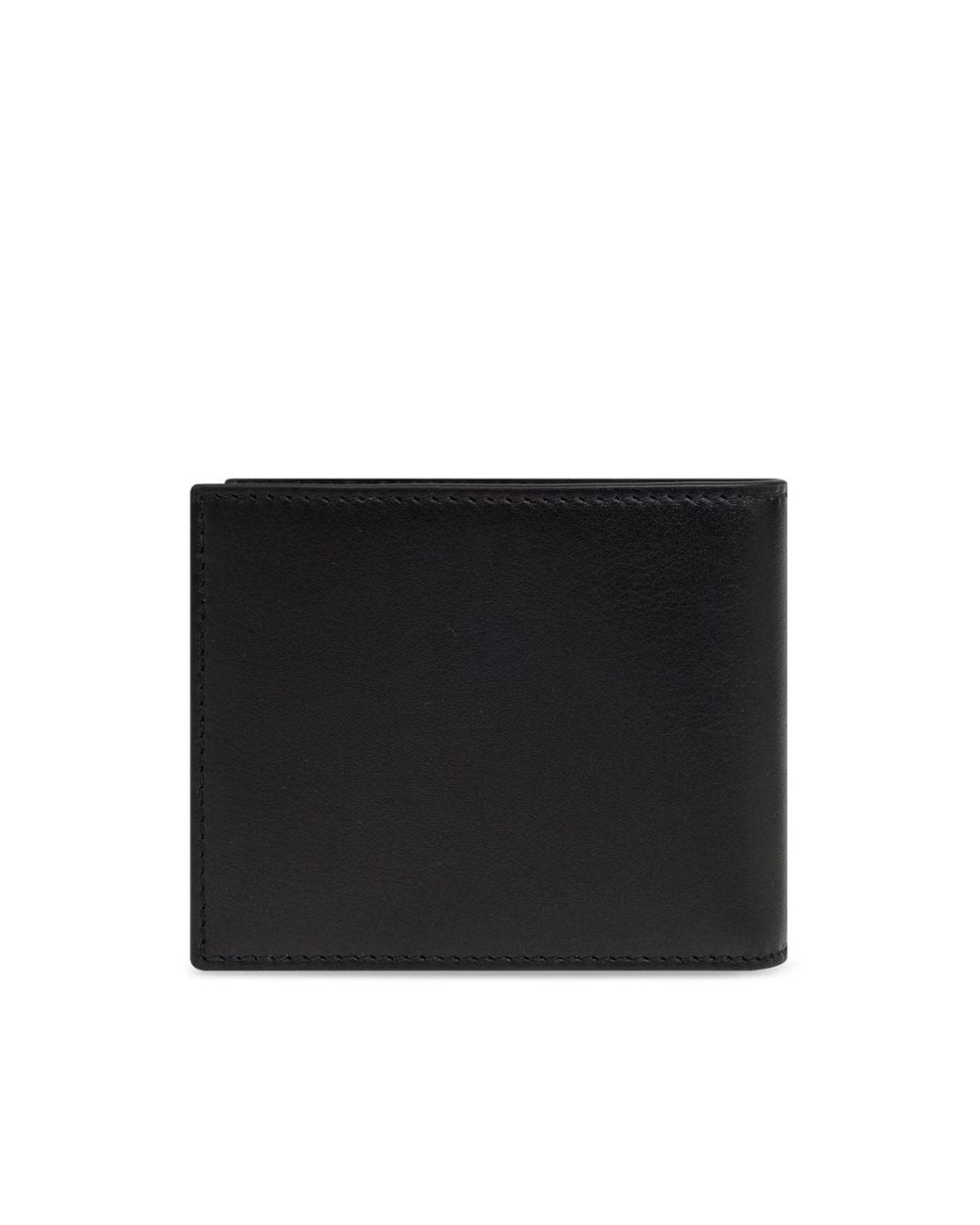 McQueen Black Calf Leather Wallet With Logo for men