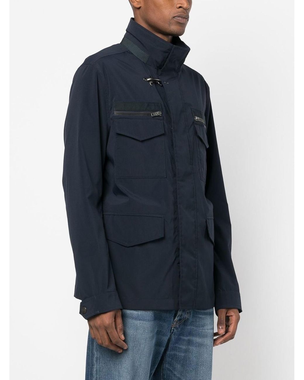 Fay Blue Multiple-Pocket Zip-Fastening Jacket for men
