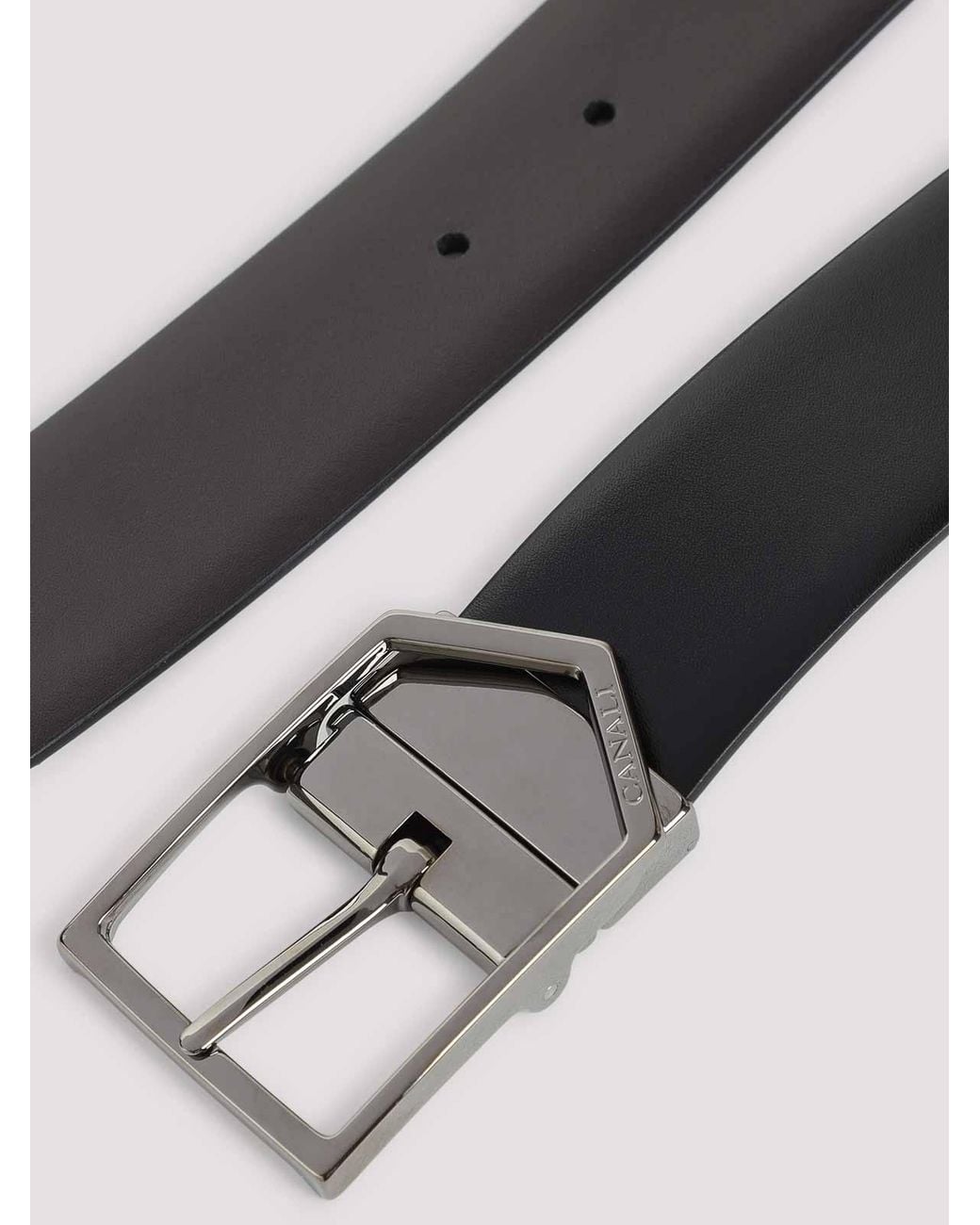 Canali White Reversible Belt for men