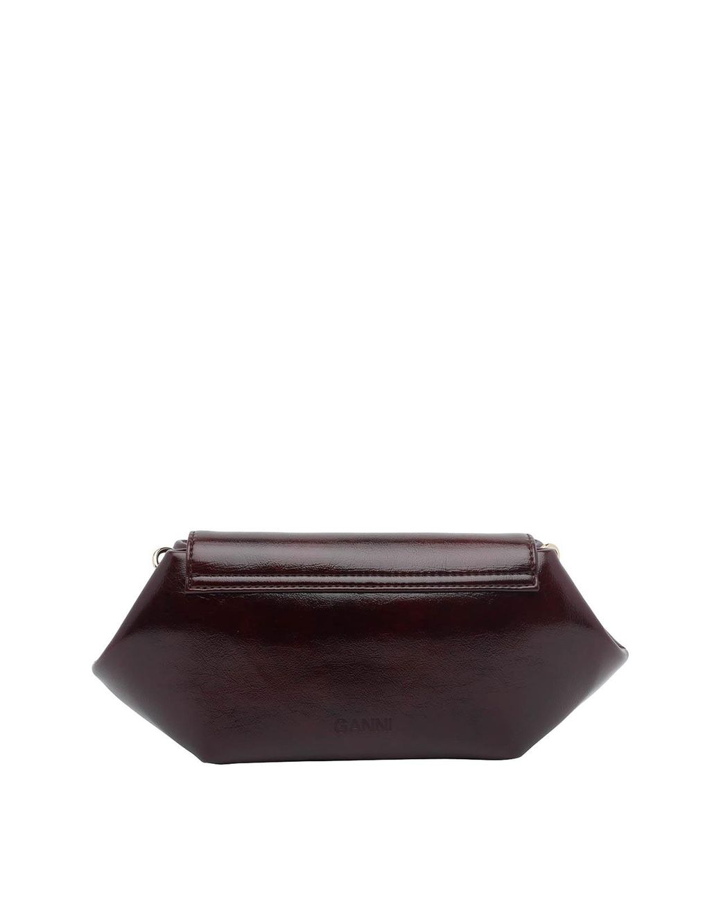 Ganni Brown Logo Bou East/West Crossbody Bag