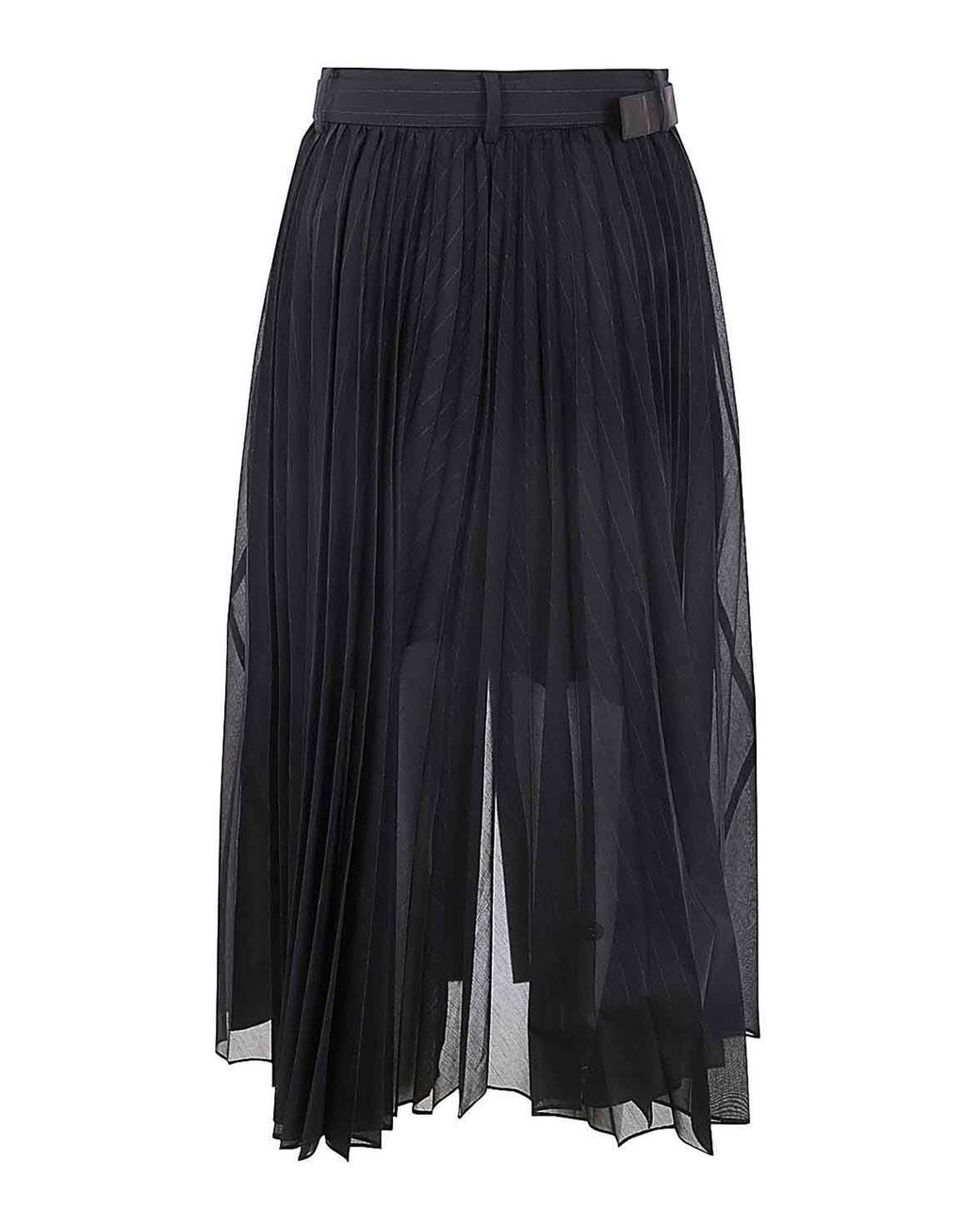 Sacai Blue Chalk Stripe Glencheck Skirt