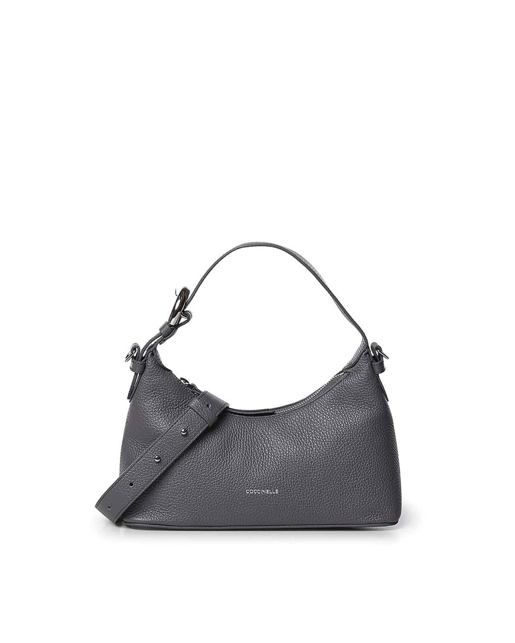 Coccinelle Blue Fern Leather Shoulder Bag