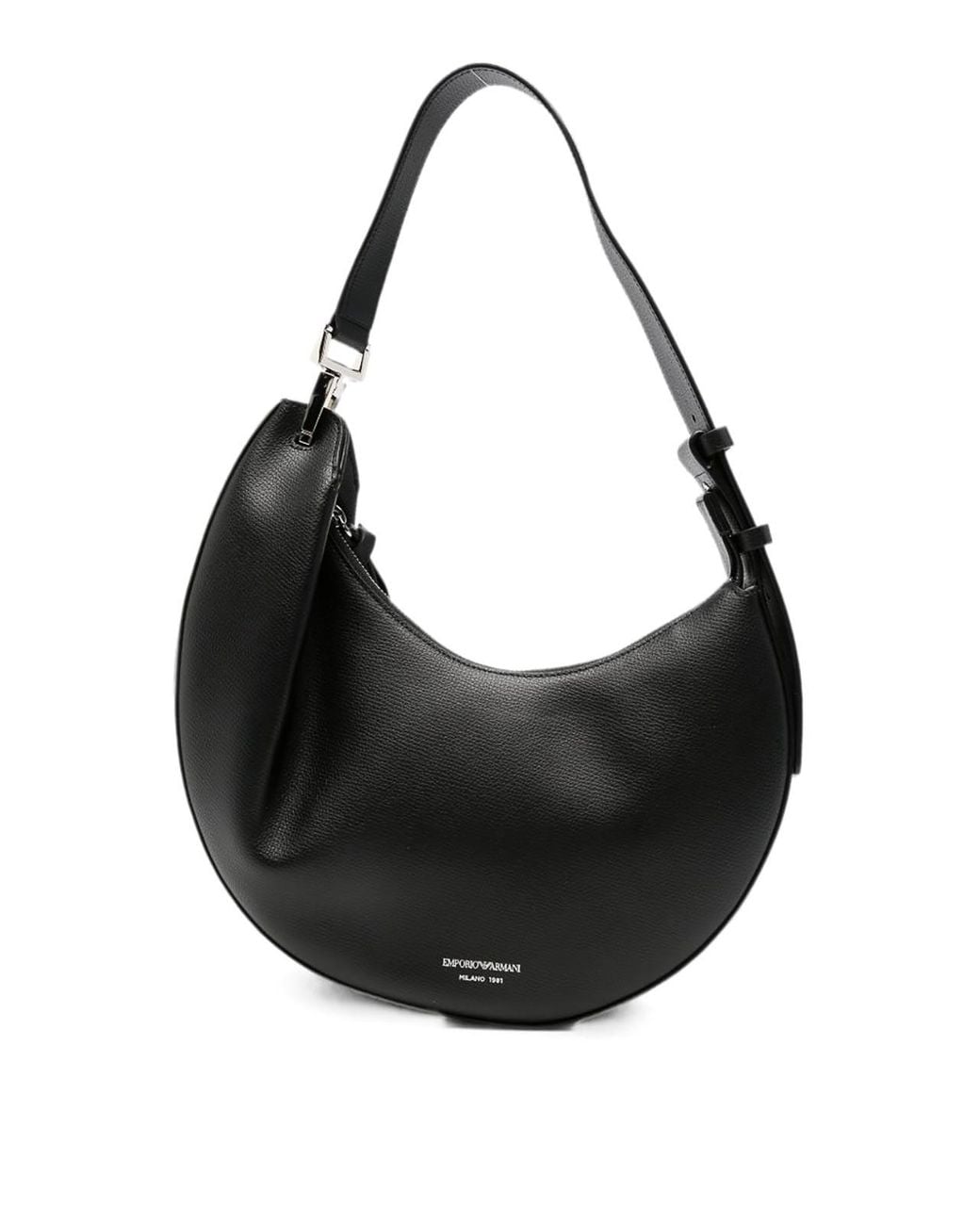 Emporio Armani Black Medium Leather Hobo Bag