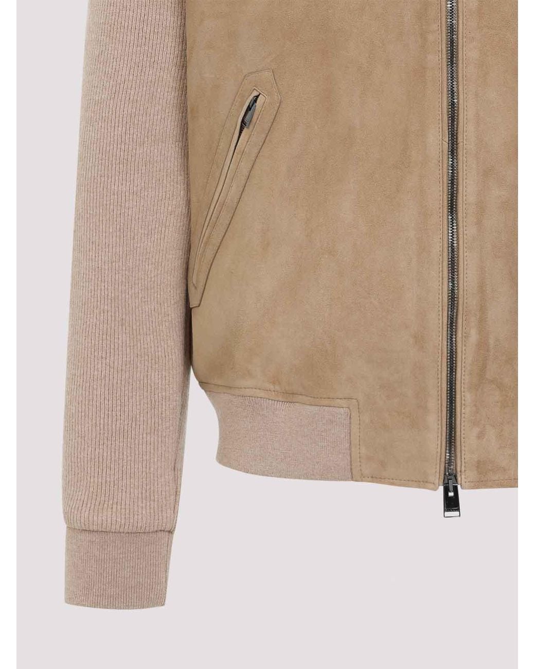 Chaqueta Bomber Canali de hombre de color Natural