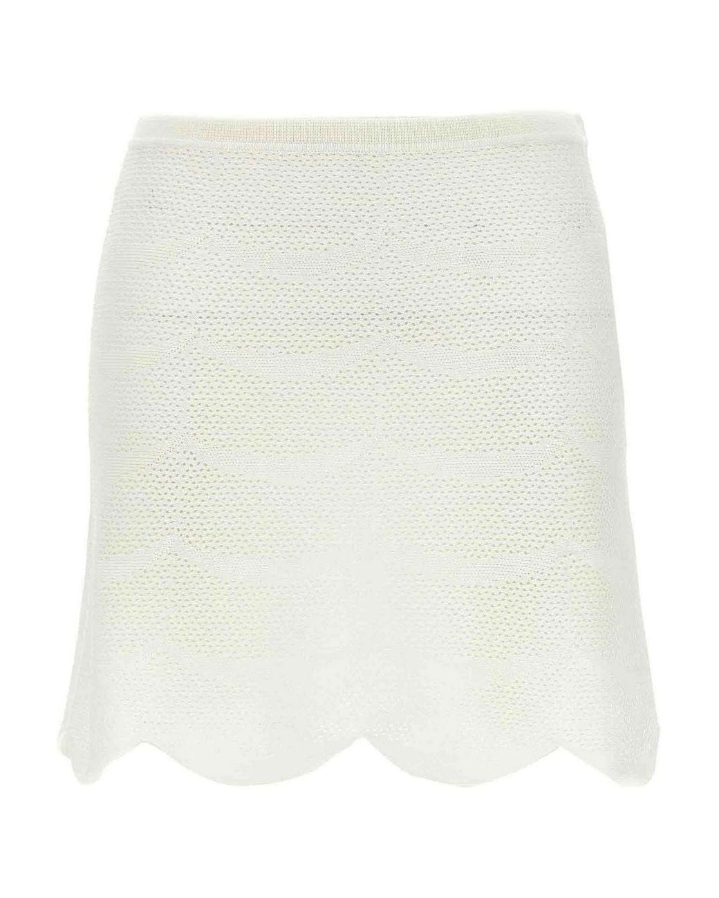 Tom Ford White Crochet Mini Skirt