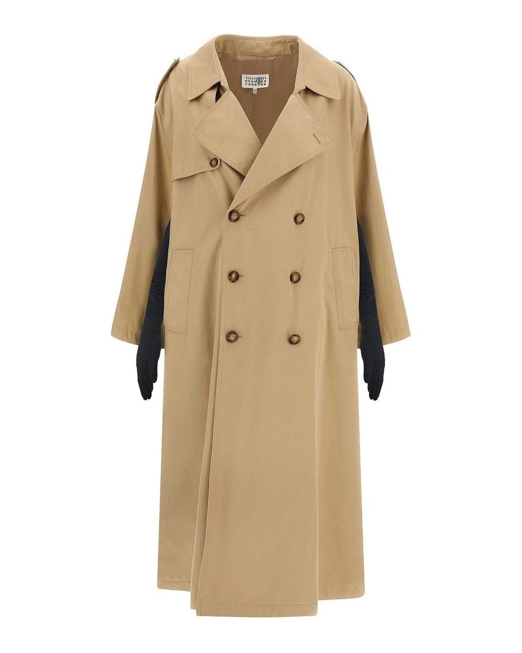 MM6 by Maison Margiela Natural Trench Coat With Gloves
