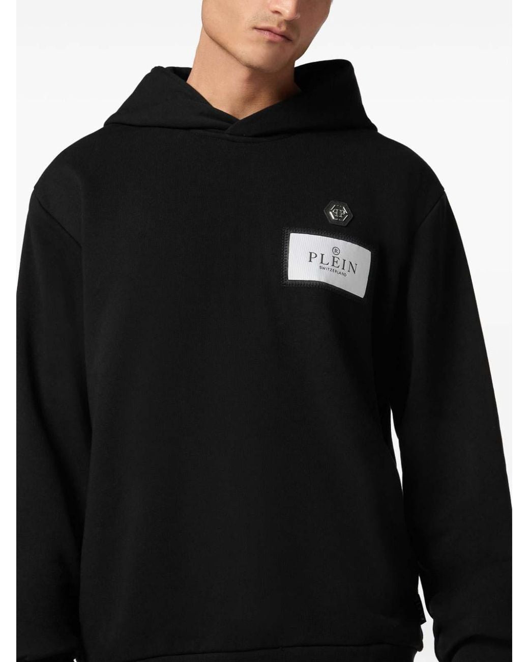 Philipp Plein Black Long Sleeve Hoodie for men