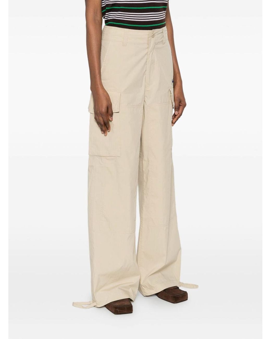 P.A.R.O.S.H. Natural Nylon And Cotton Trousers