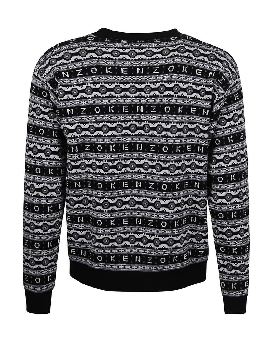 KENZO Black Jacquard Logo Jumper for men