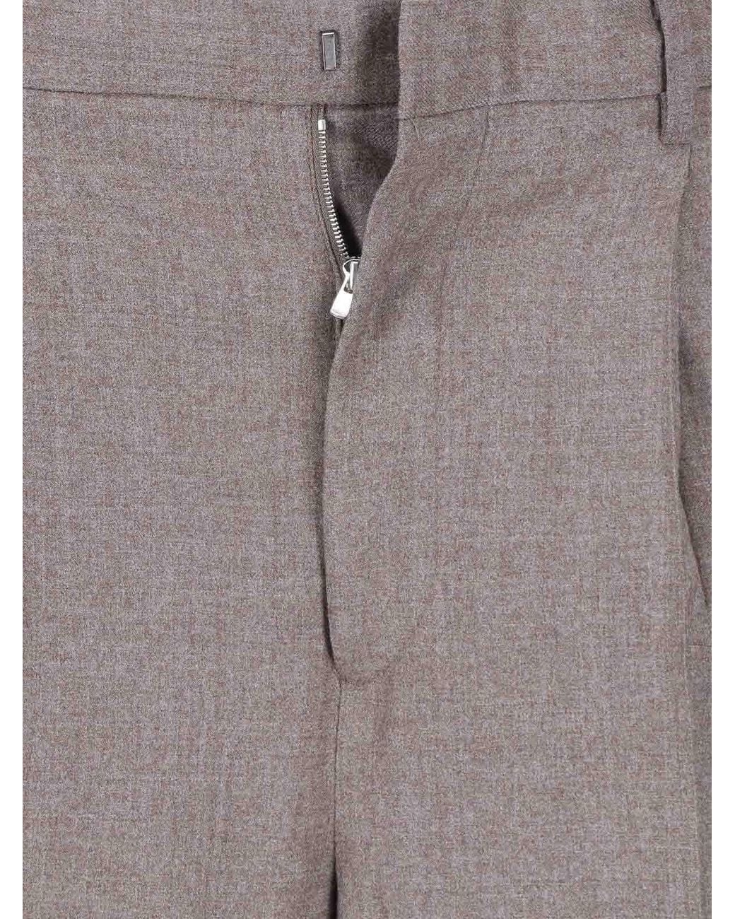 Auralee Gray Tailored Wool Trousers