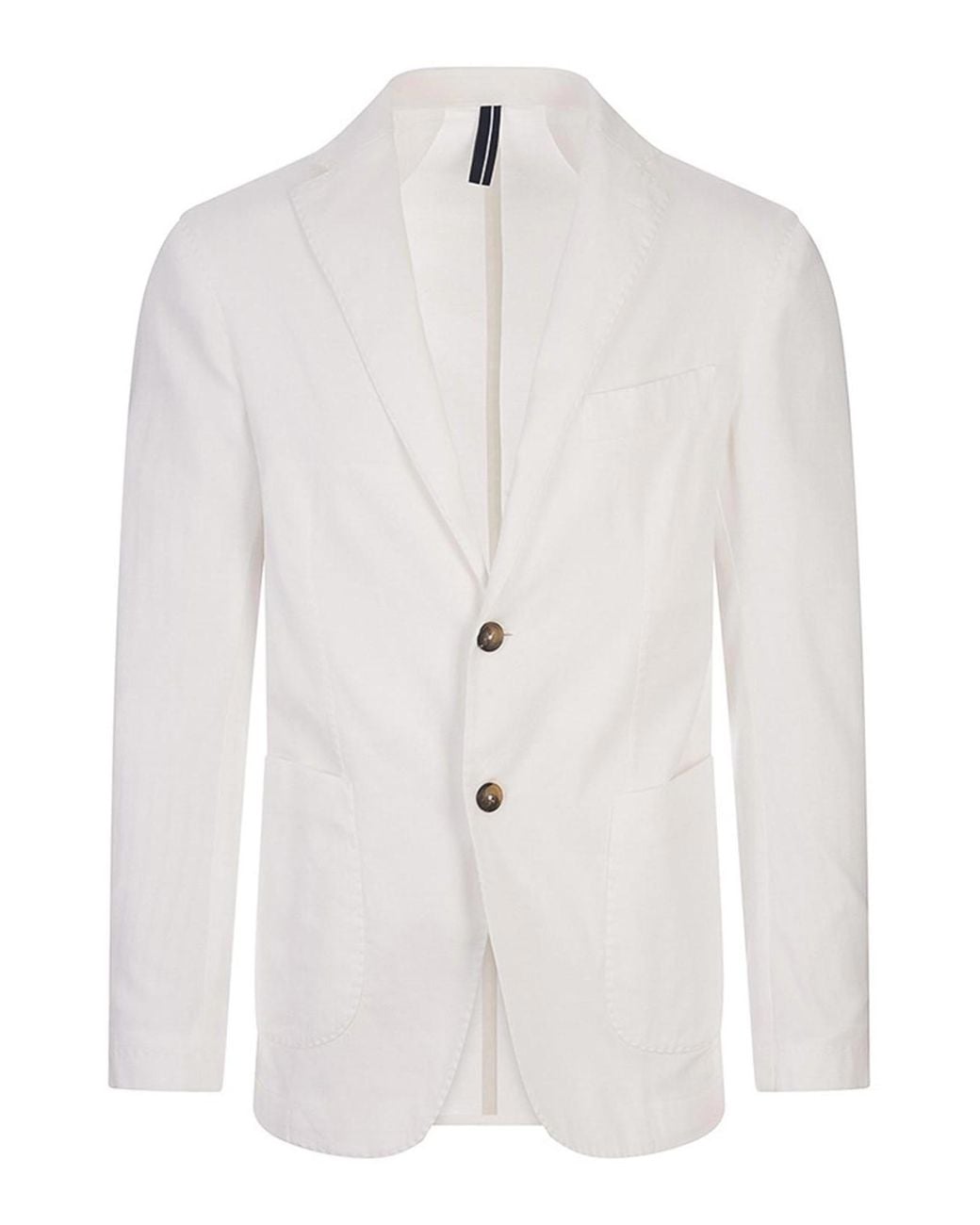 RUSSO CAPRI White Oxford Cotton Blazer for men