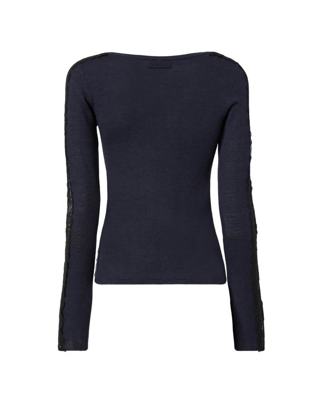 Pinko Blue Urlo Wool Cardigan With Lace