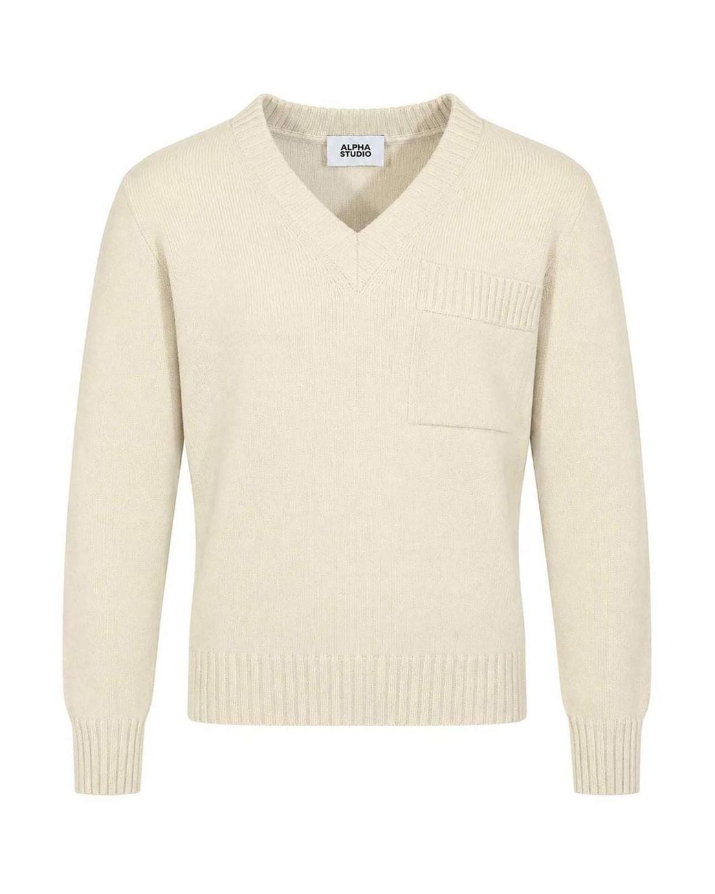 Alpha Studio White Sweater for men