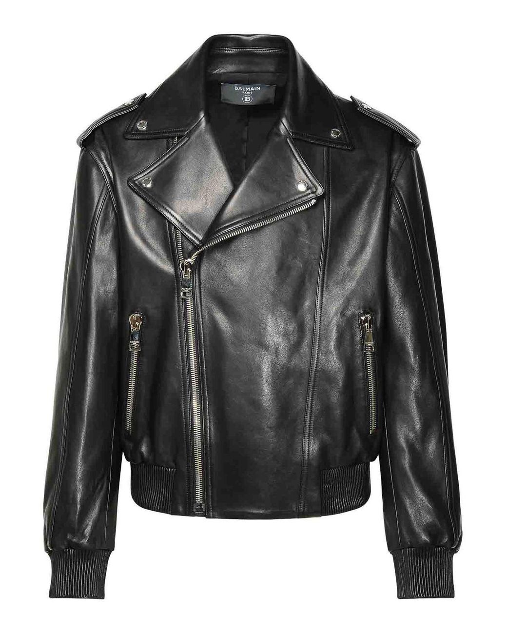 balmain quilted monogram leather jacket