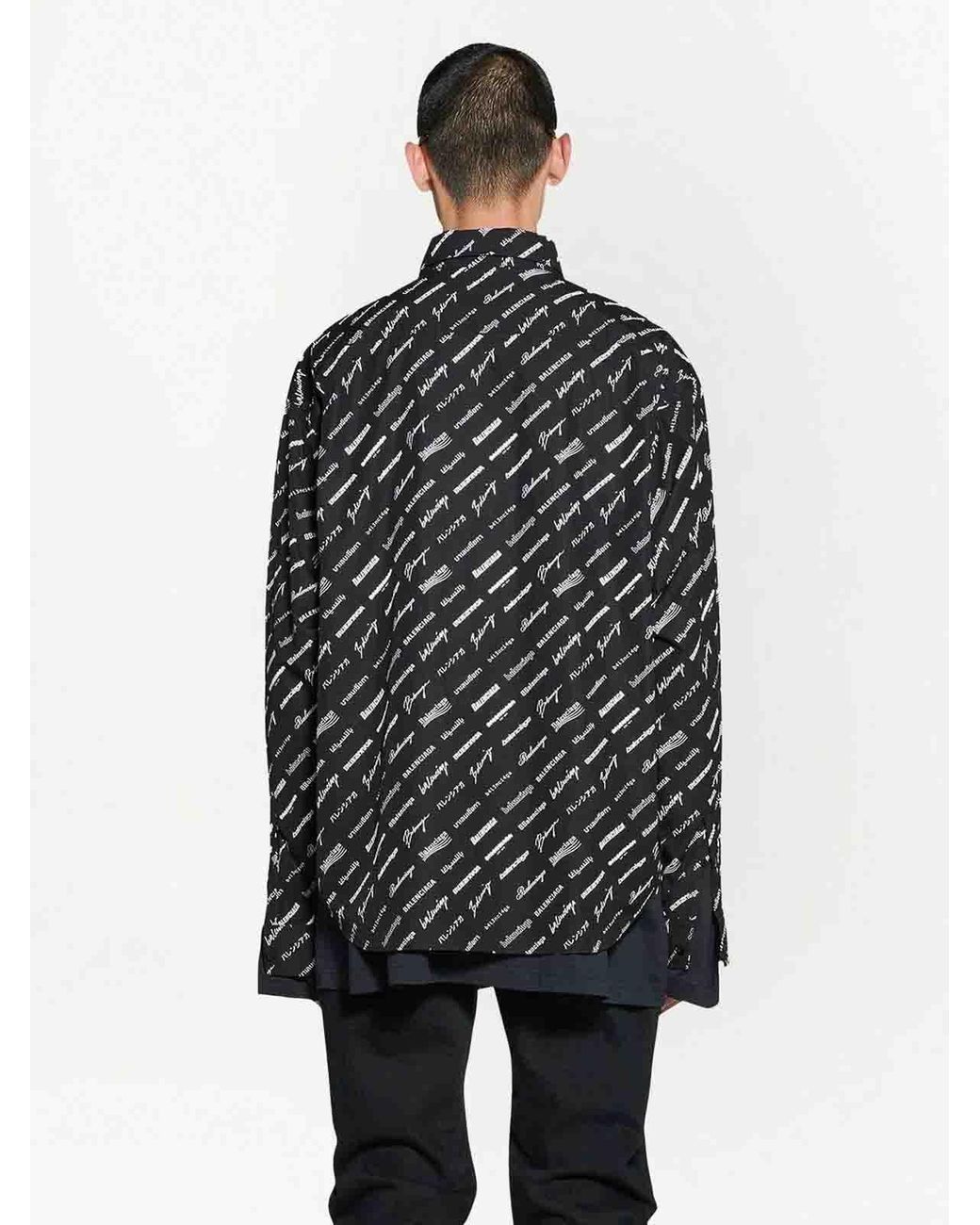 Balenciaga Gray Allover Shirt for men