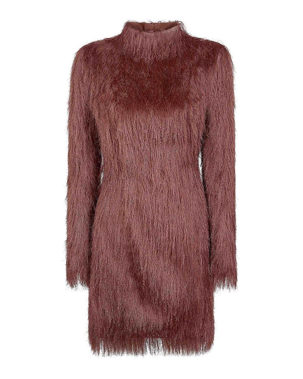 Balmain Purple Long Sleeves Fringes Bodycon Short Dress