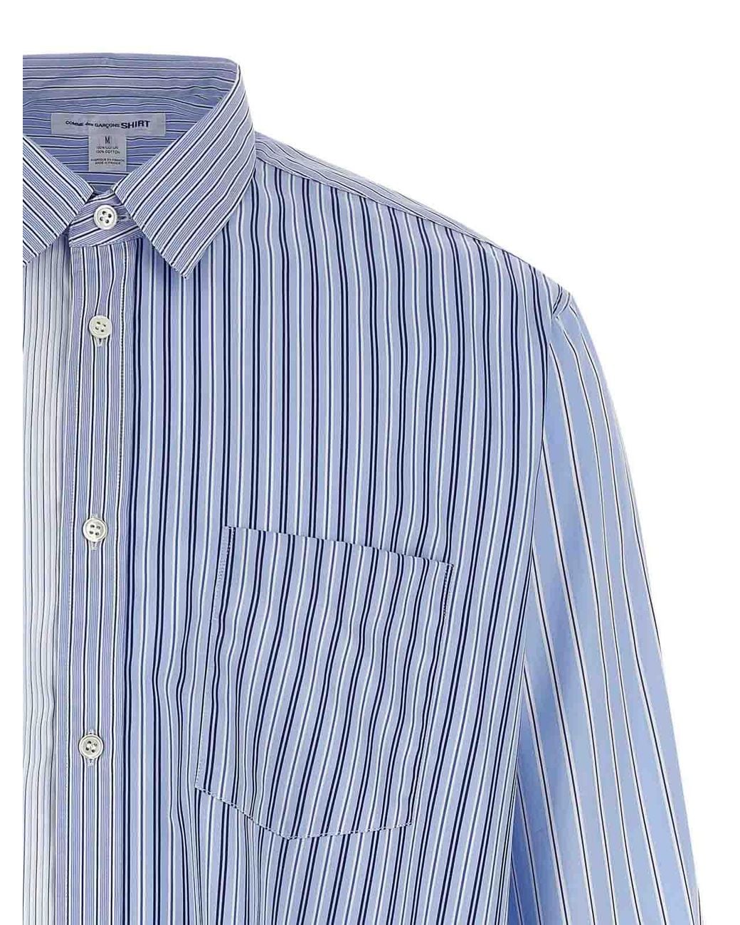 Comme des Garçons Blue Patchwork Shirt for men