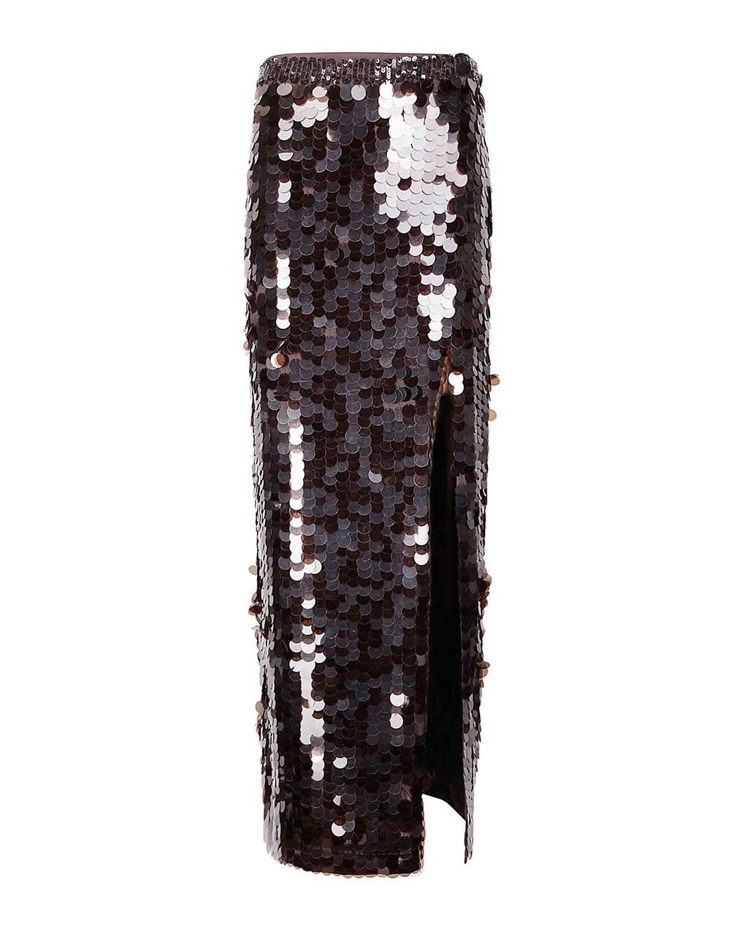 P.A.R.O.S.H. Black Midi Skirt With High Side Slit