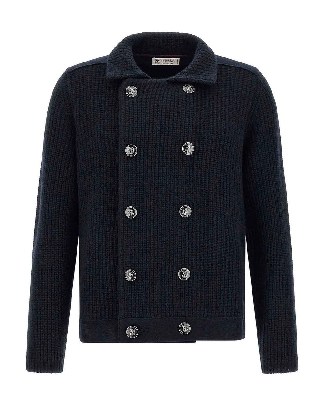 Brunello Cucinelli Blue Marina Cashmere Cardigan for men