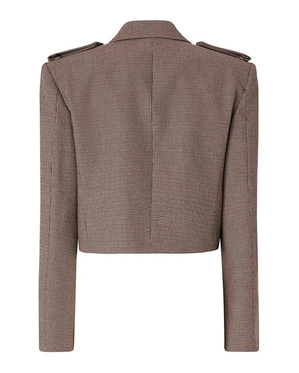 Pinko Brown Cropped Jacket With Toggles
