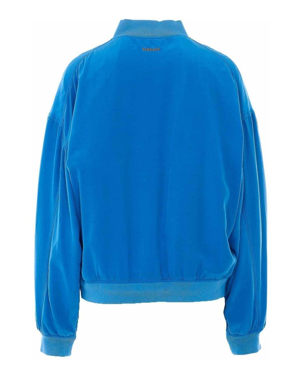 Versace Blue Silk-Poplin Zip Blouson