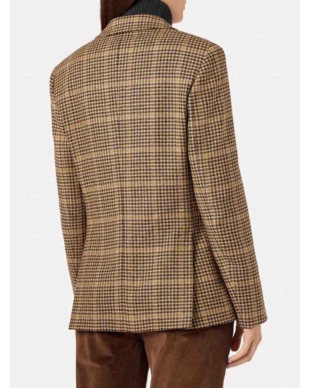 Lardini Brown Single-Breasted Houndstooth Jacket