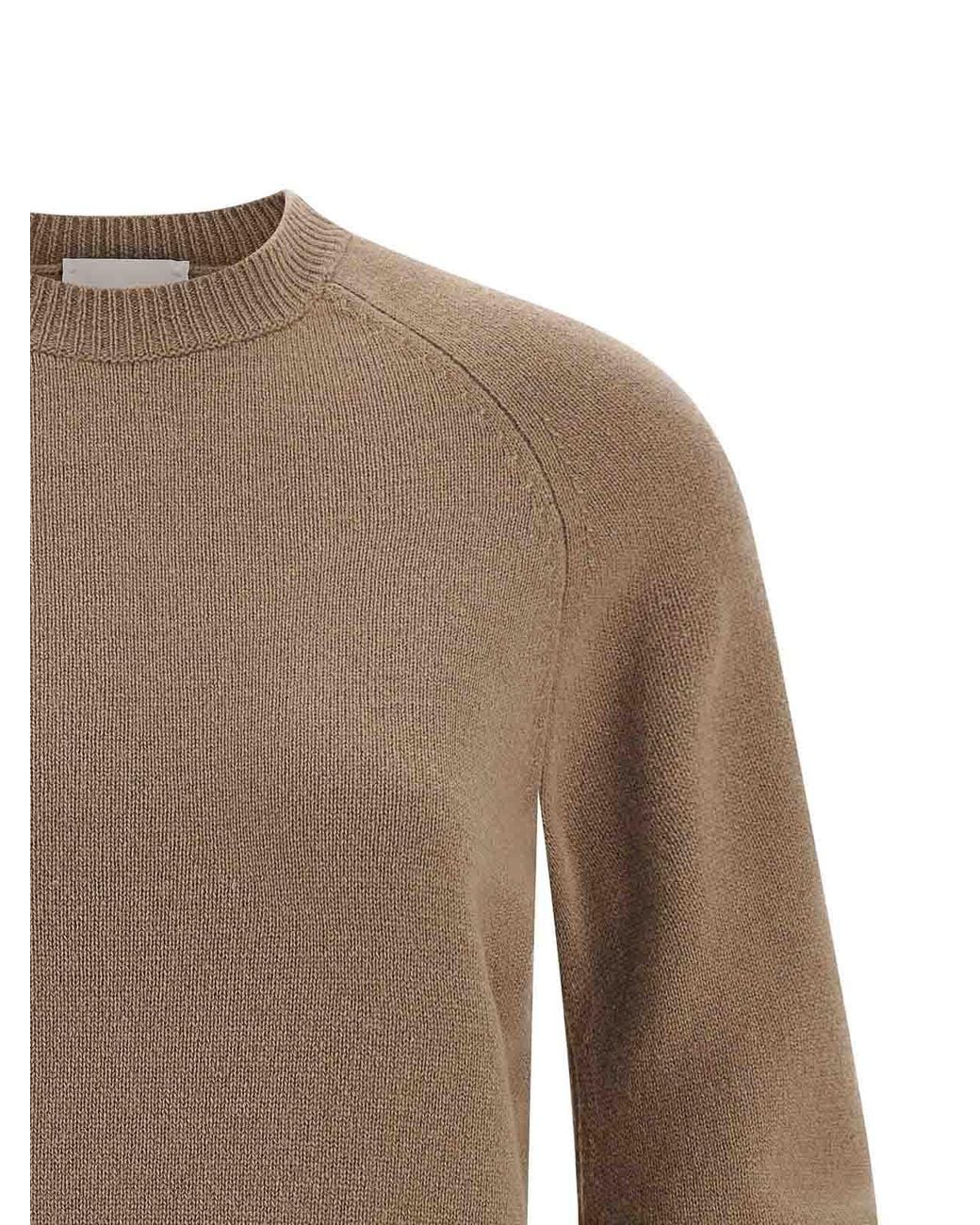 Nude Brown Curved Sleeve Sweater