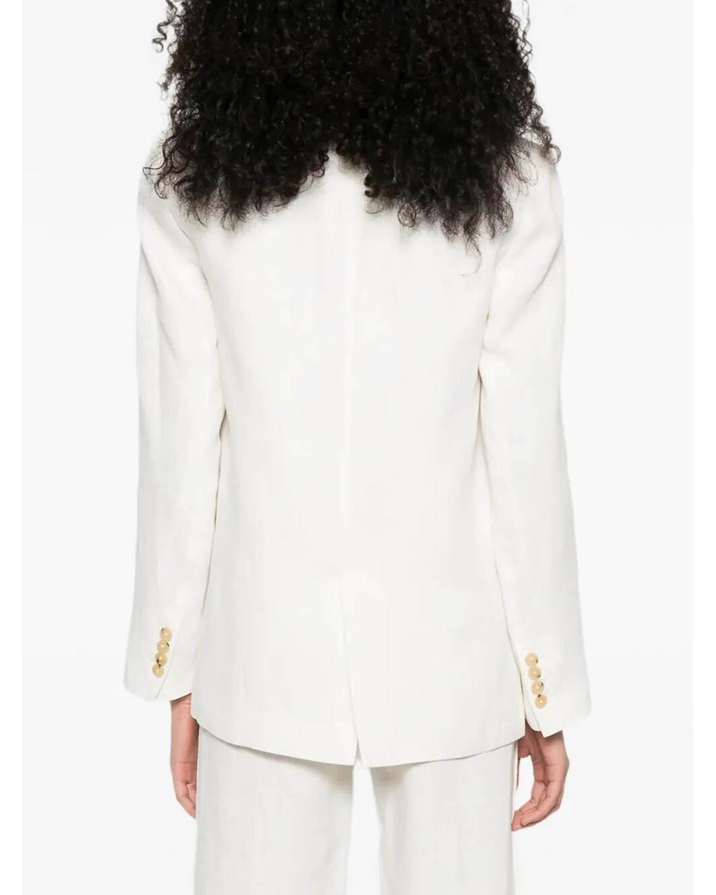 Forte_forte White Lina Chic Towel Jacket With Cape Embroidery