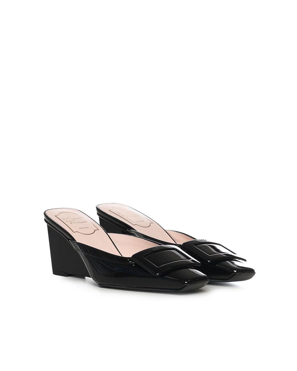 Roger Vivier Black Vivier Belle Patent Leather Mule