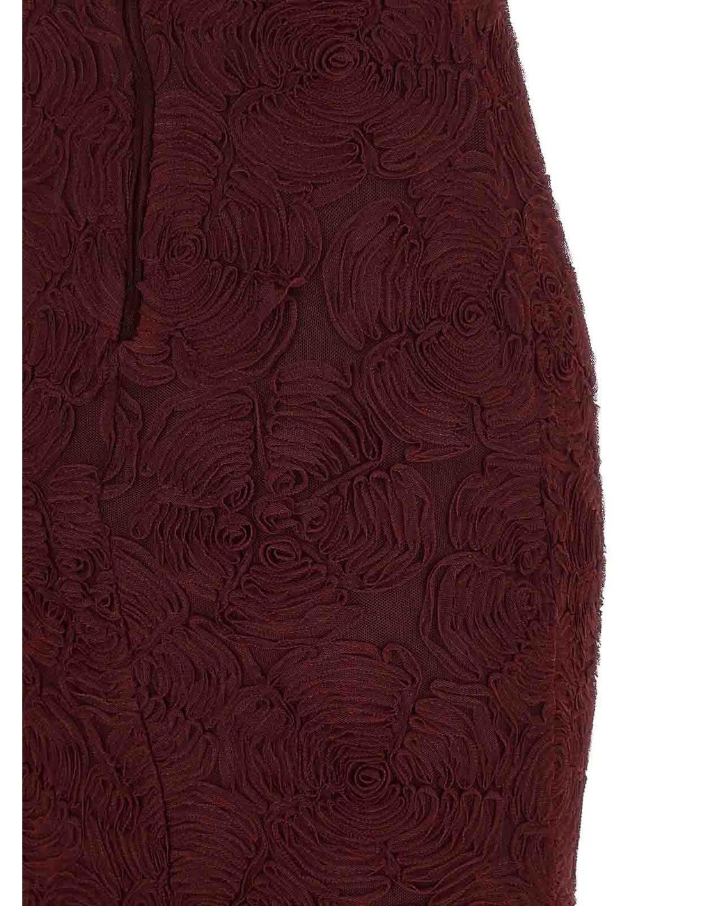 ROTATE BIRGER CHRISTENSEN Purple Flower Mesh Flounce' Dress