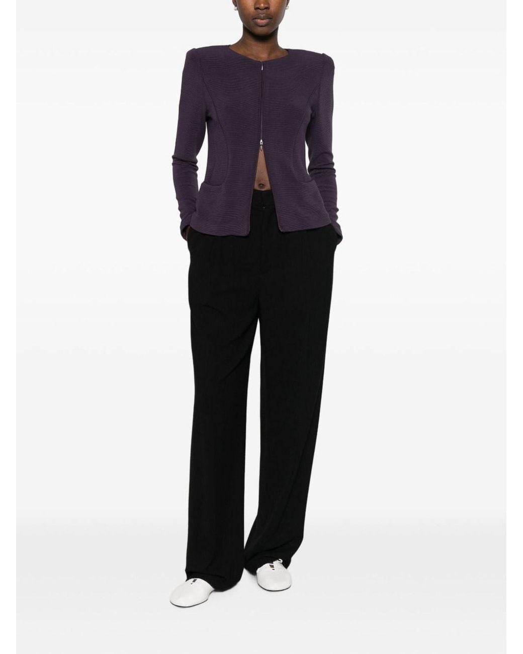 Emporio Armani Blue Zipped Blazer Jacket