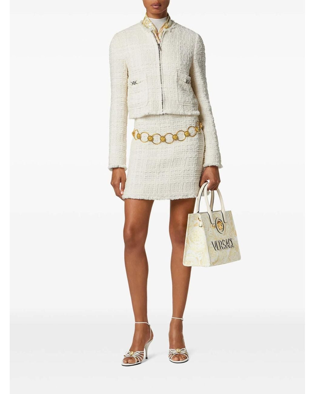 Minigonna Svasata di Versace in White