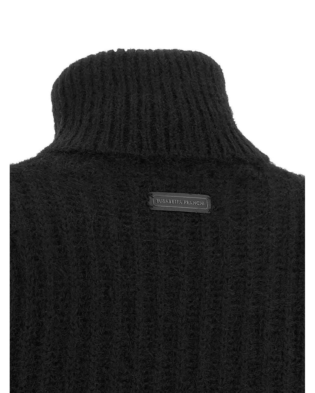 Elisabetta Franchi Black Ruffle Jumper