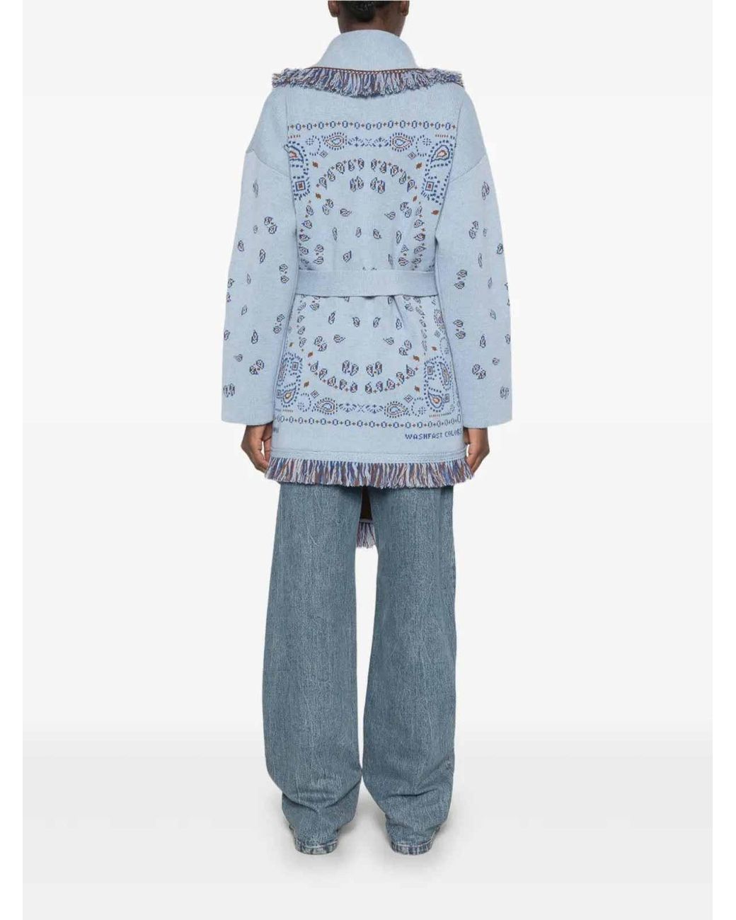 Alanui Blue Bandana Jaquard Cardigan