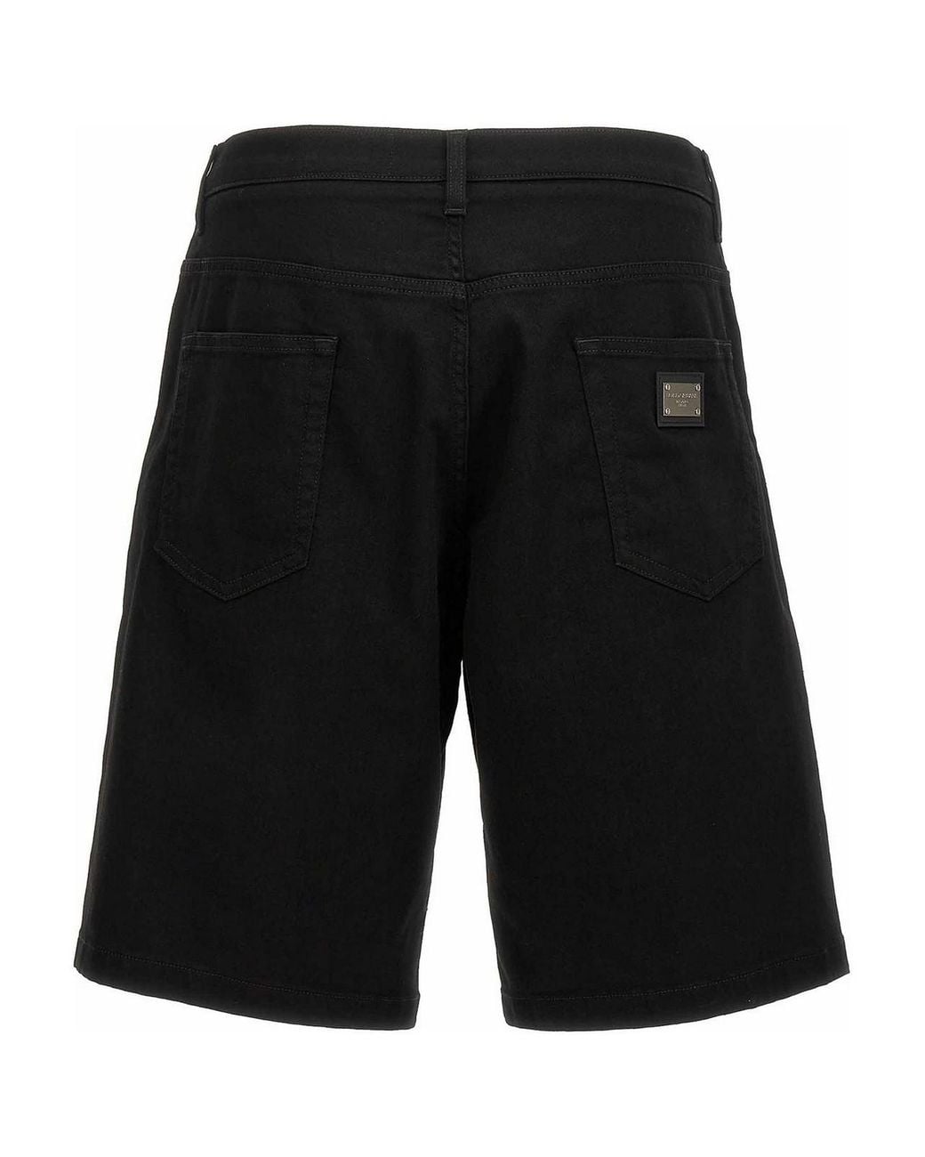 Dolce & Gabbana Black Stretch Denim Bermuda Shorts for men