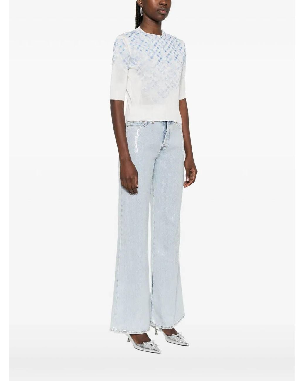 Ermanno Scervino White Short Sleeve Sweater