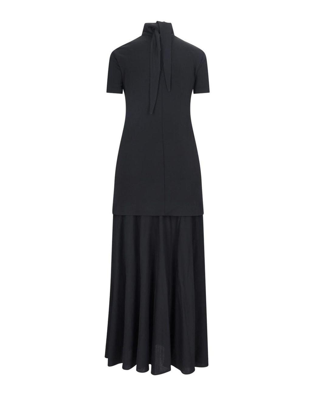 Jil Sander Black Layered Midi Dress