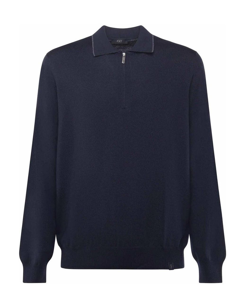 Fay Blue Wool Polo for men