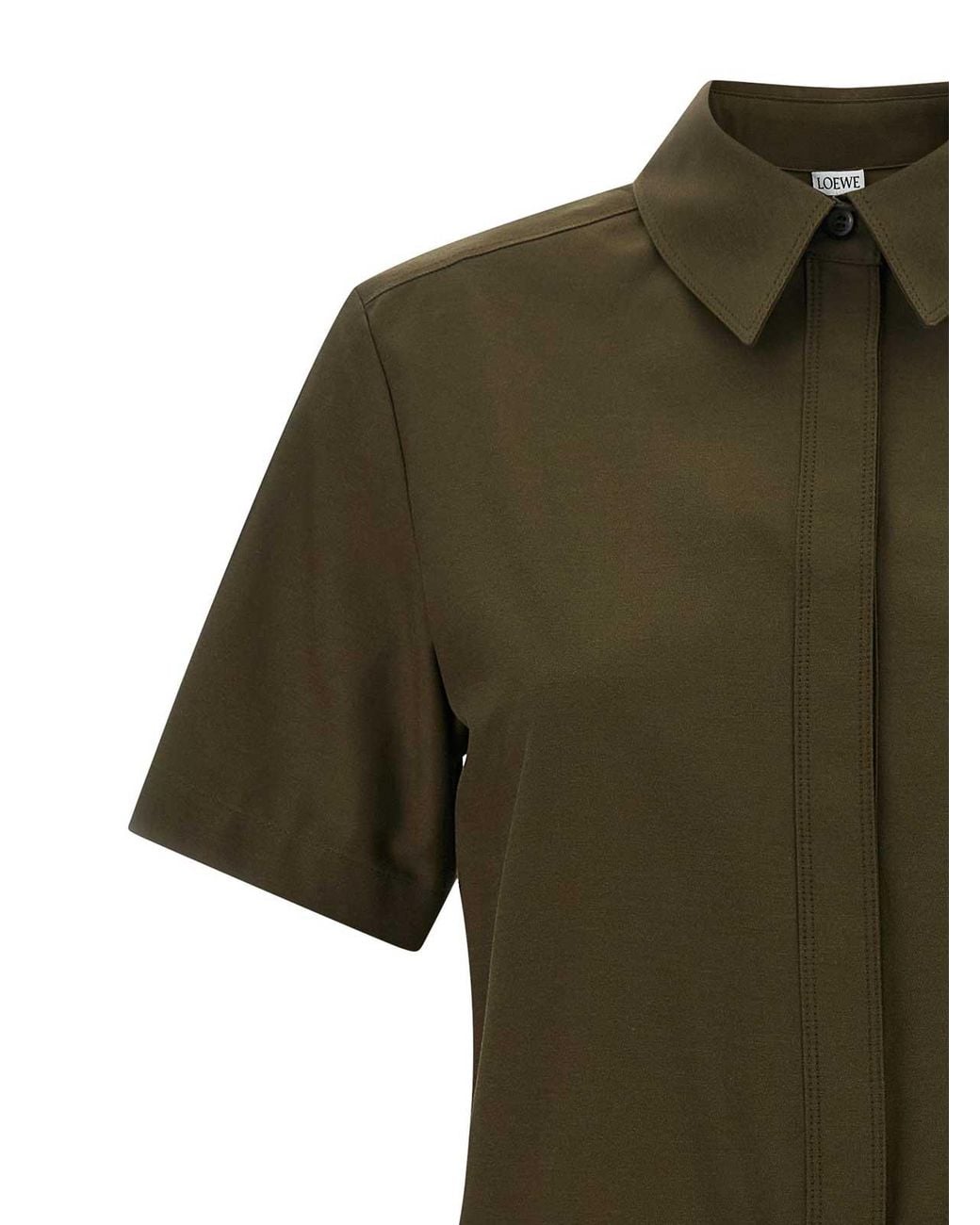 Loewe Green Pleated Chemisier Dress