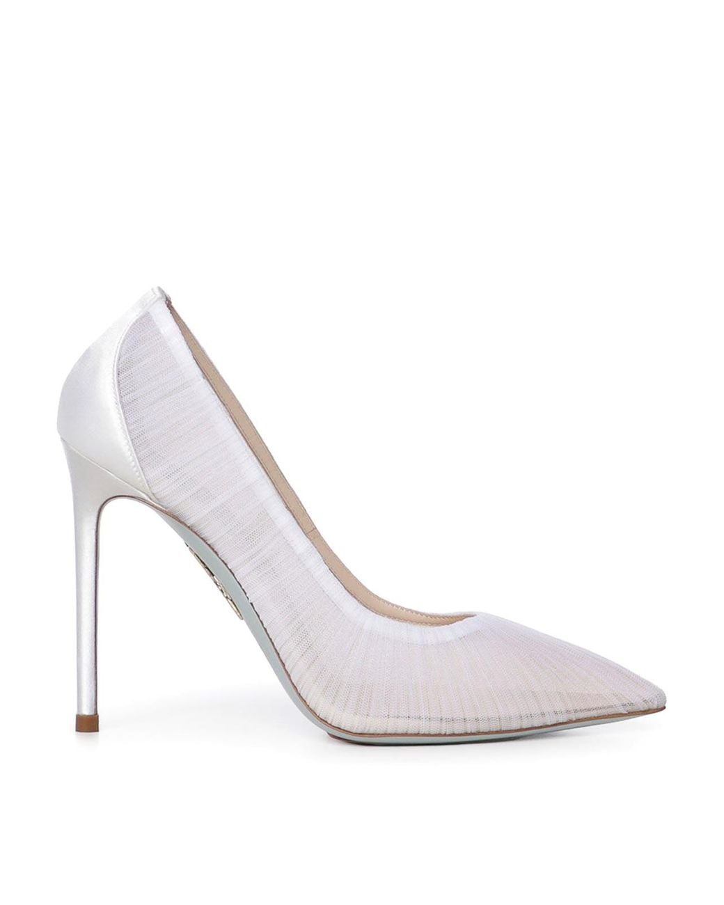 Aquazzura White Voile Mesh And Satin Pumps