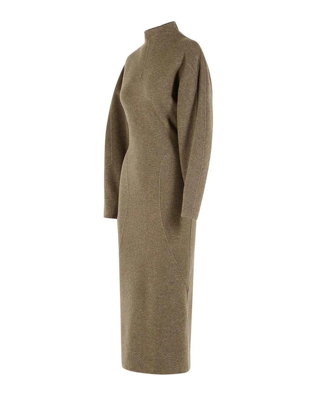 Max Mara Natural Tenuta Wool And Mud Jersey Dress